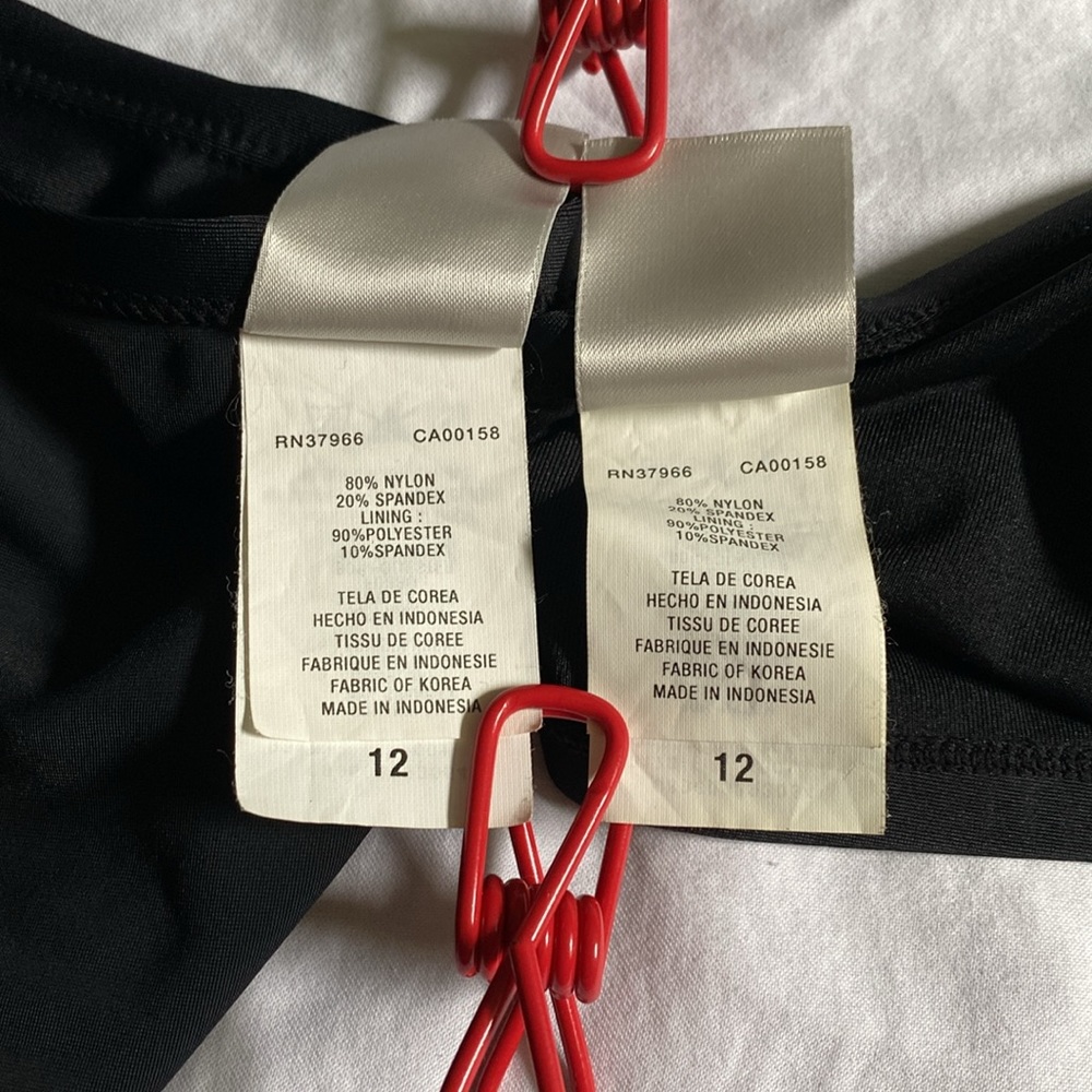 Nike Core Solids Sport 2-Piece size 12 racer back bikini top swimsuit set black - Picture 10 of 13